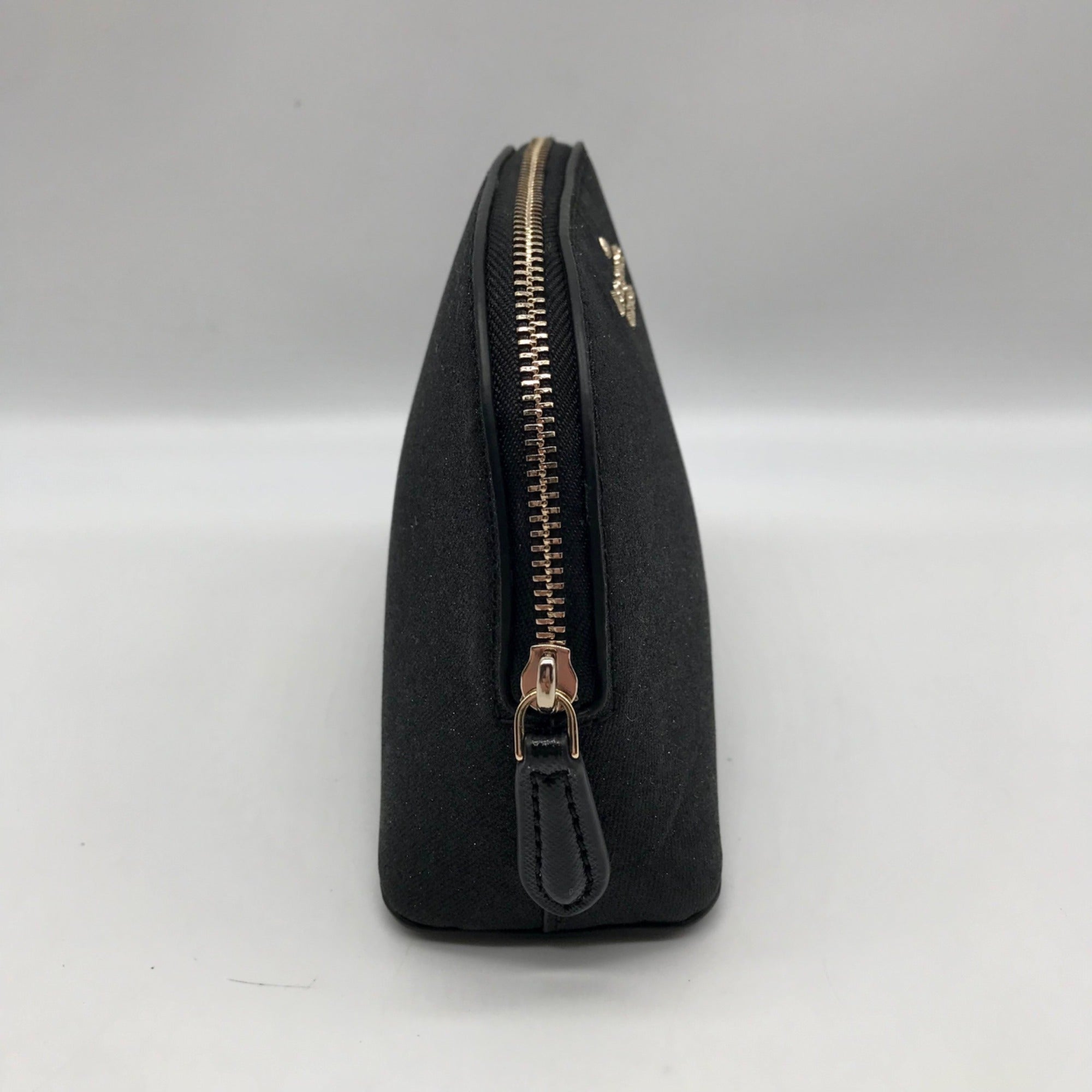 Kate Spade Black Glitter Fabric Joeley Dome Pouch