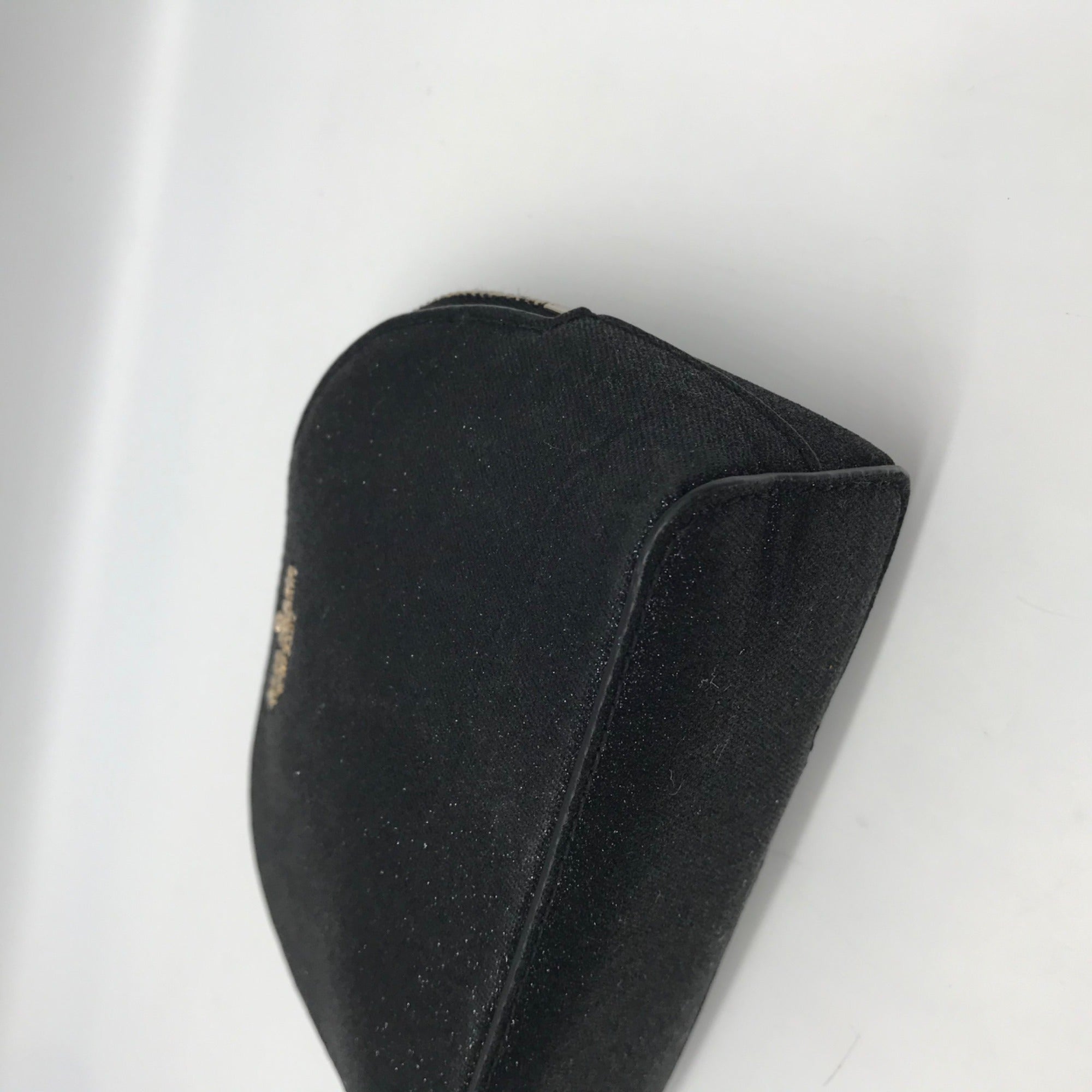 Kate Spade Black Glitter Fabric Joeley Dome Pouch
