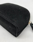 Kate Spade Black Glitter Fabric Joeley Dome Pouch