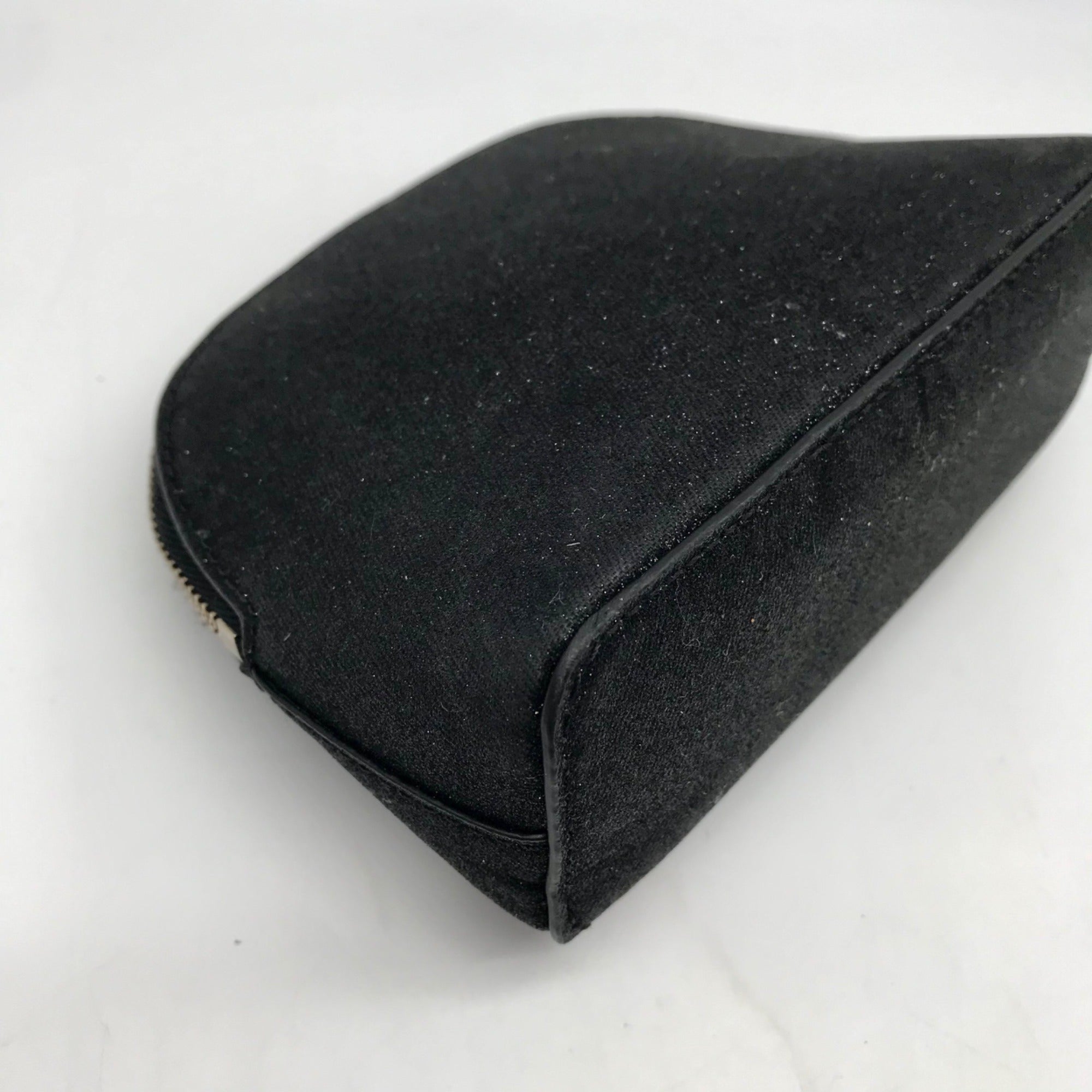 Kate Spade Black Glitter Fabric Joeley Dome Pouch