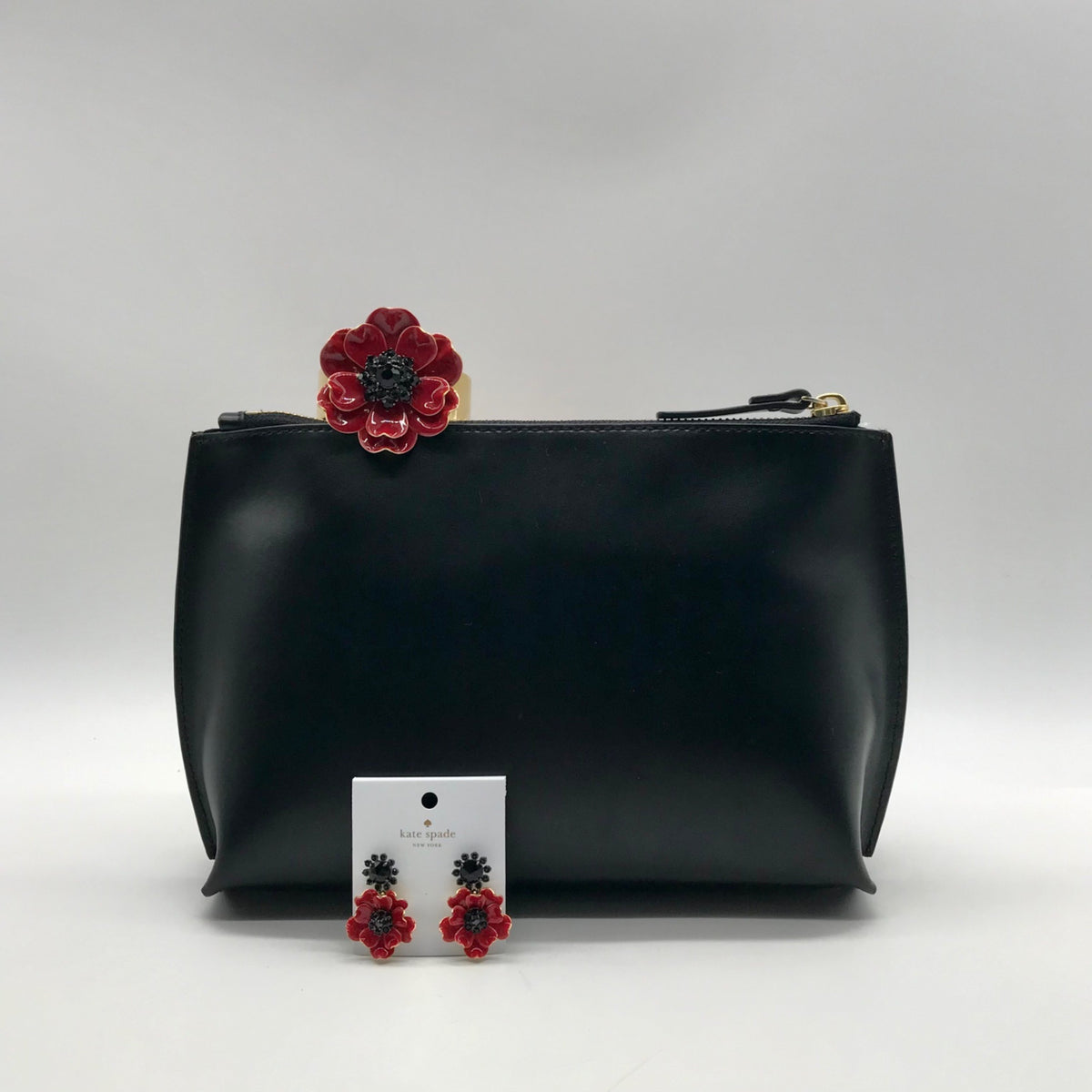Kate Spade Ooh La La Poppy Hilarie Cosmetic Pouch &amp; Jewelry Set