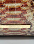 Brahmin Structured Python-Embossed Leather Satchel Bag
