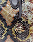 Brahmin Structured Python-Embossed Leather Satchel Bag