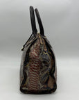 Brahmin Structured Python-Embossed Leather Satchel Bag