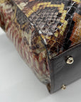 Brahmin Structured Python-Embossed Leather Satchel Bag