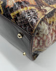 Brahmin Structured Python-Embossed Leather Satchel Bag