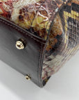 Brahmin Structured Python-Embossed Leather Satchel Bag