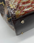 Brahmin Structured Python-Embossed Leather Satchel Bag
