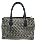Guess Gray & Black Monogram Canvas Satchel Bag
