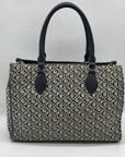 Guess Gray & Black Monogram Canvas Satchel Bag
