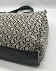 Guess Gray & Black Monogram Canvas Satchel Bag