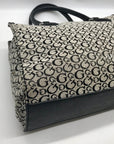 Guess Gray & Black Monogram Canvas Satchel Bag