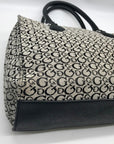 Guess Gray & Black Monogram Canvas Satchel Bag