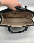 Guess Gray & Black Monogram Canvas Satchel Bag