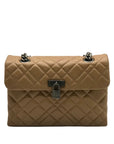 Kurt Geiger Camel Brown London Quilted Leather Shoulder Bag