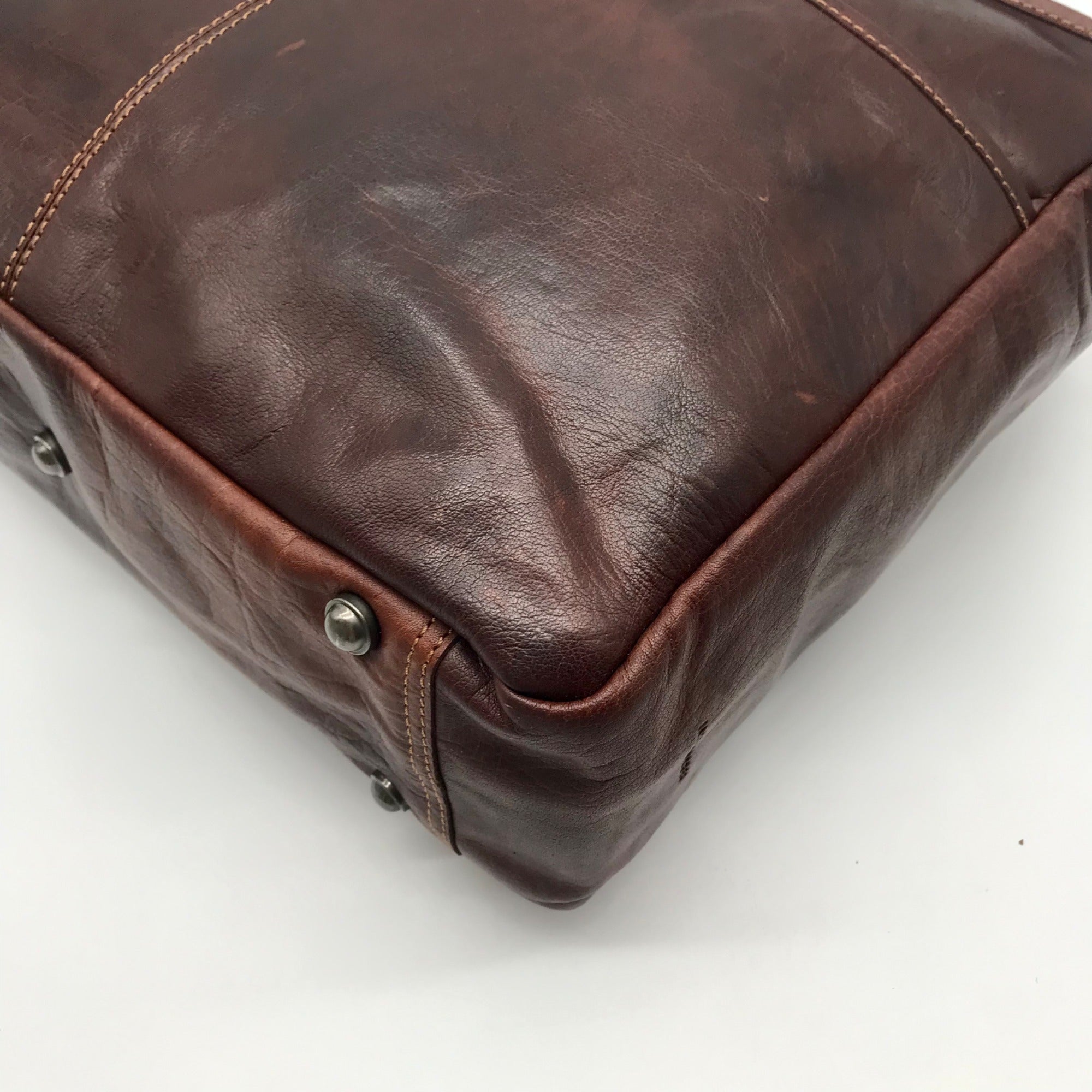 Jack Georges Brown Leather Laptop Tote