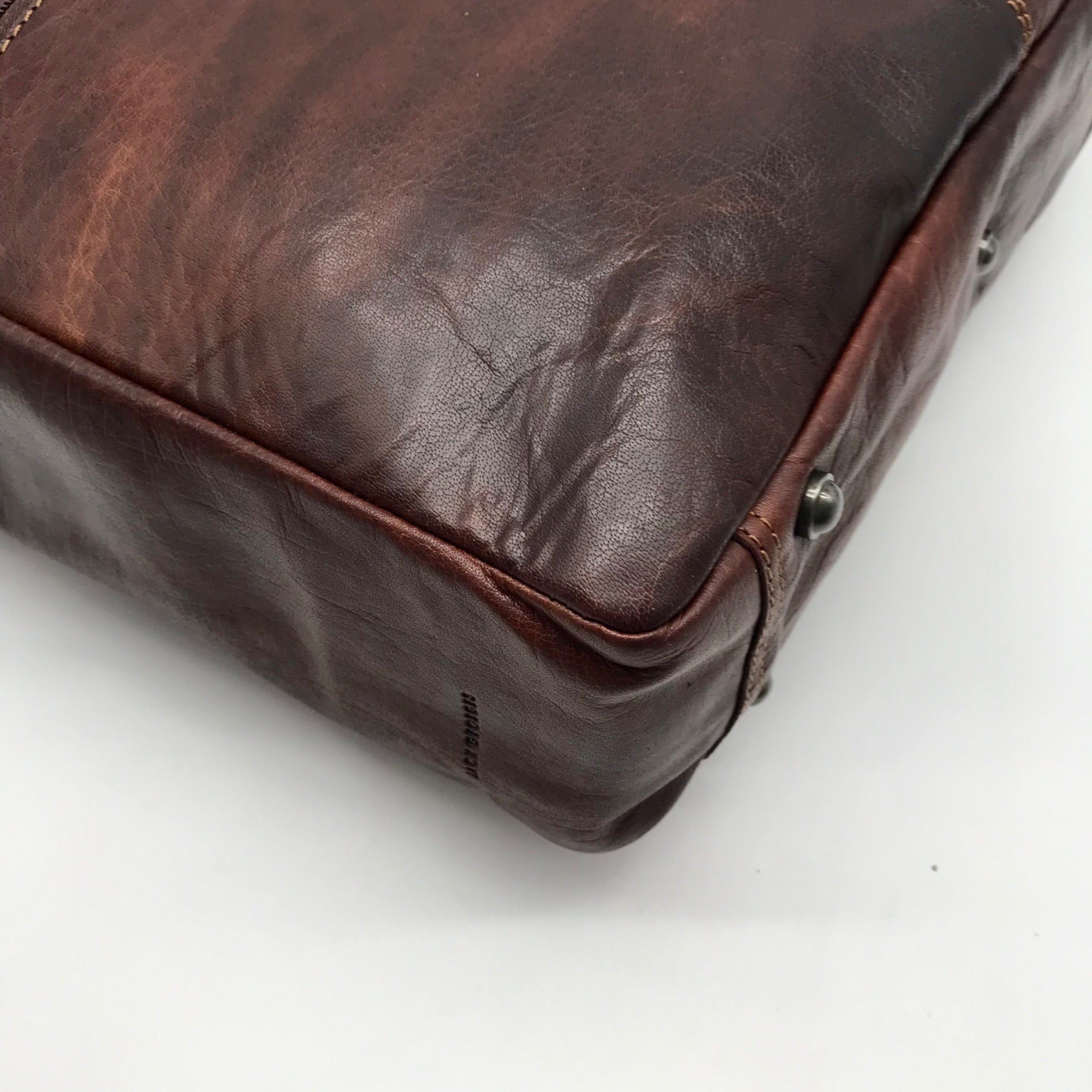 Jack Georges Brown Leather Laptop Tote