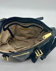 Brahmin Black Croc-Embossed Leather Mini Asher Shoulder Bag
