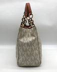 Michael Kors Vanilla Coated Canvas Cynthia Convertible Satchel