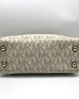 Michael Kors Vanilla Coated Canvas Cynthia Convertible Satchel