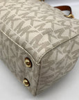 Michael Kors Vanilla Coated Canvas Cynthia Convertible Satchel