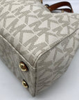 Michael Kors Vanilla Coated Canvas Cynthia Convertible Satchel