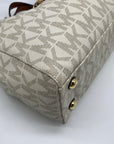 Michael Kors Vanilla Coated Canvas Cynthia Convertible Satchel