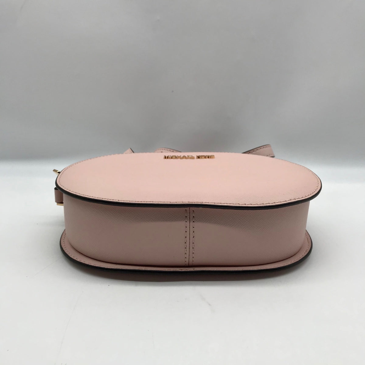 Michael Kors Pink Saffiano Leather Jet Set Travel Oval Crossbody Bag