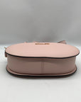 Michael Kors Pink Saffiano Leather Jet Set Travel Oval Crossbody Bag