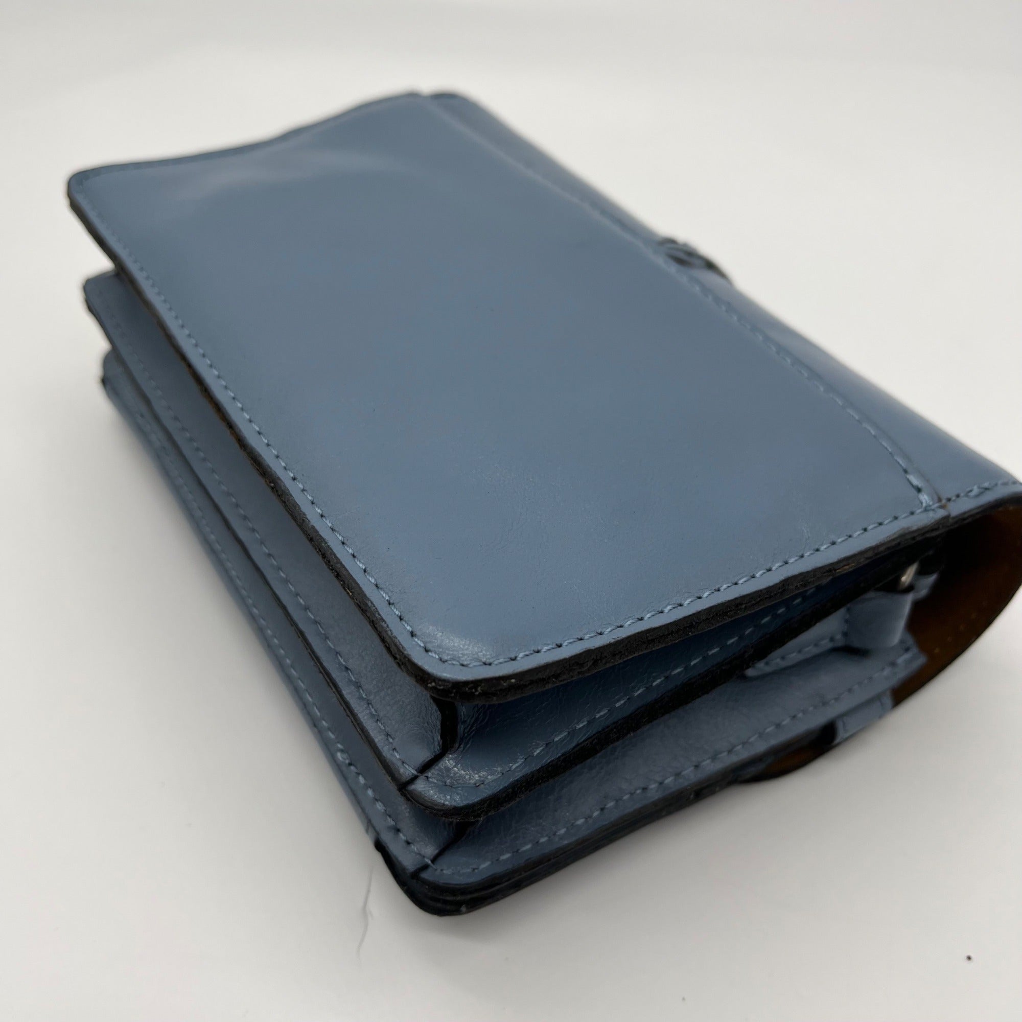 Patricia Nash Blue Fog Leather Bianco Crossbody