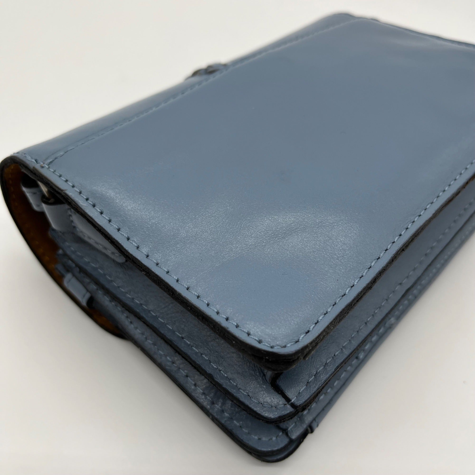 Patricia Nash Blue Fog Leather Bianco Crossbody