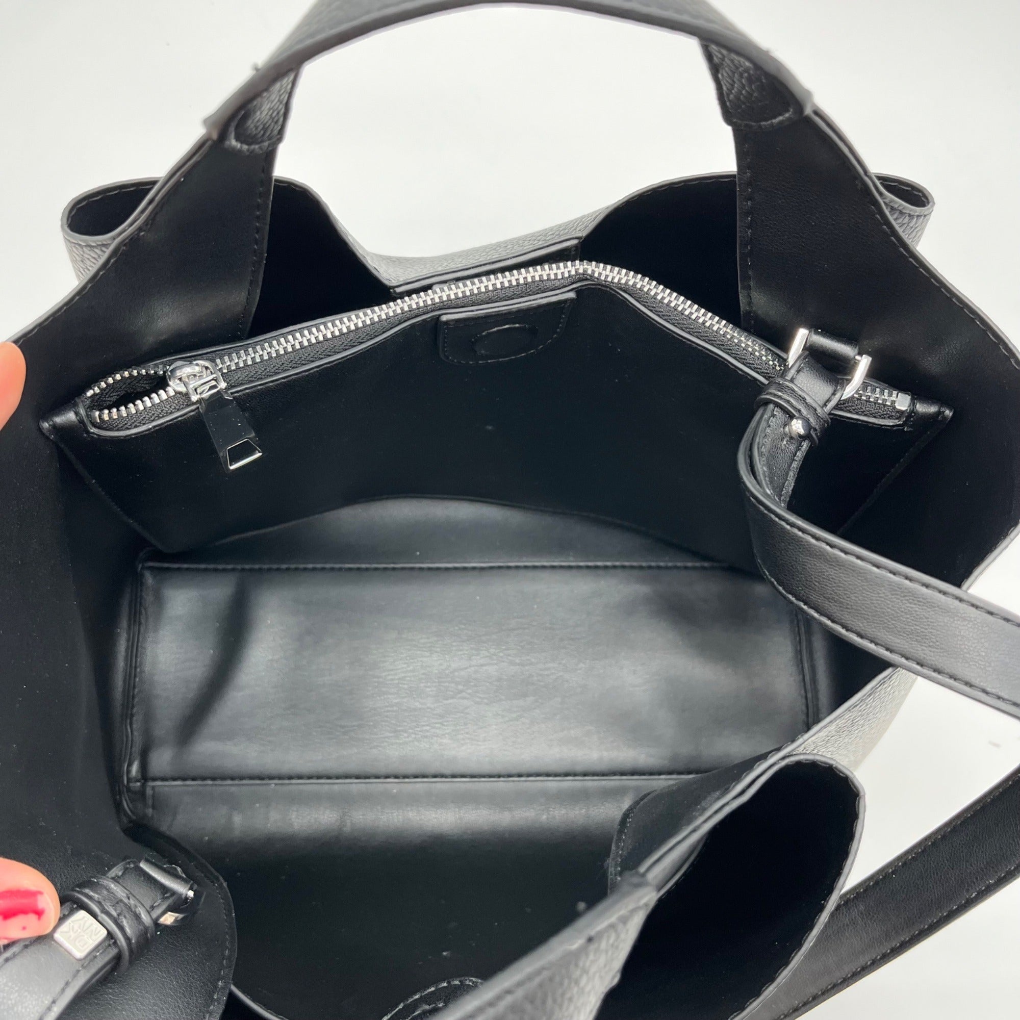 DKNY Black Multi-Strap Willa Satchel Bag