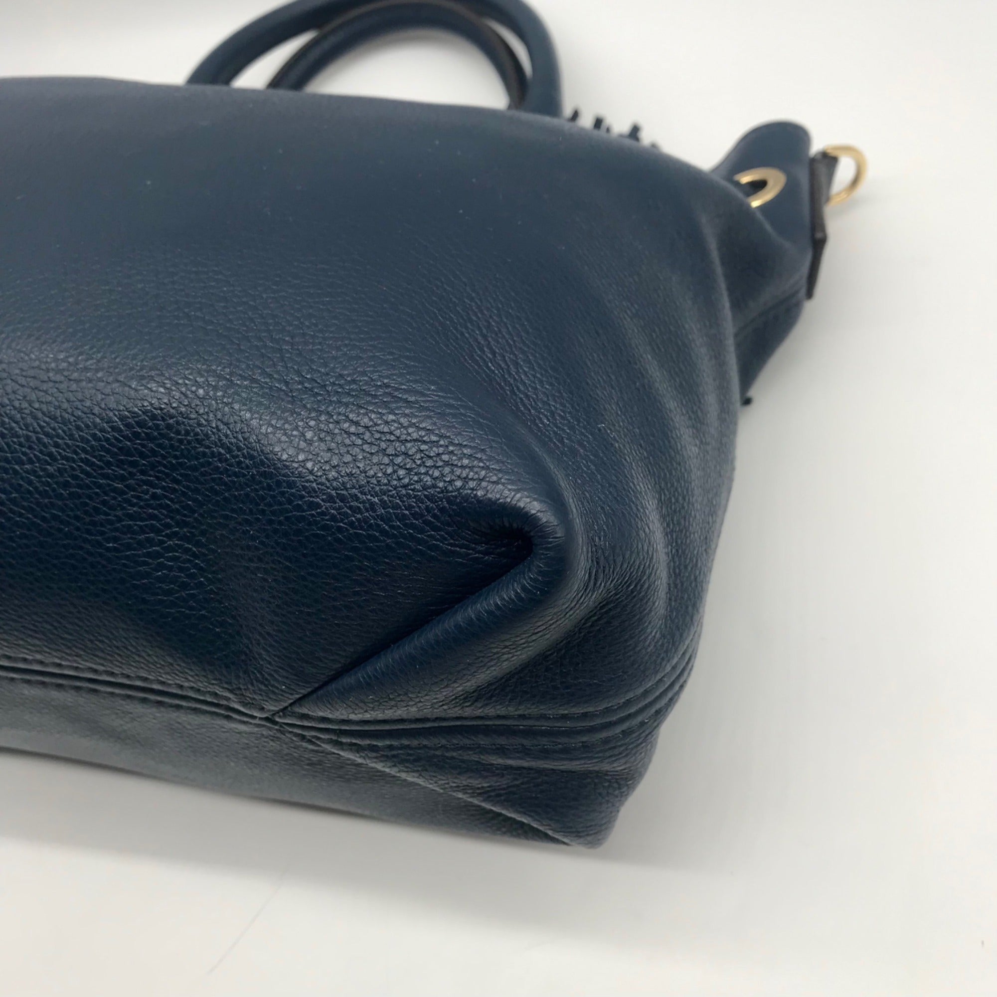Michael Kors Blue Leather Camden Large Drawstring Satchel