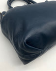 Michael Kors Blue Leather Camden Large Drawstring Satchel