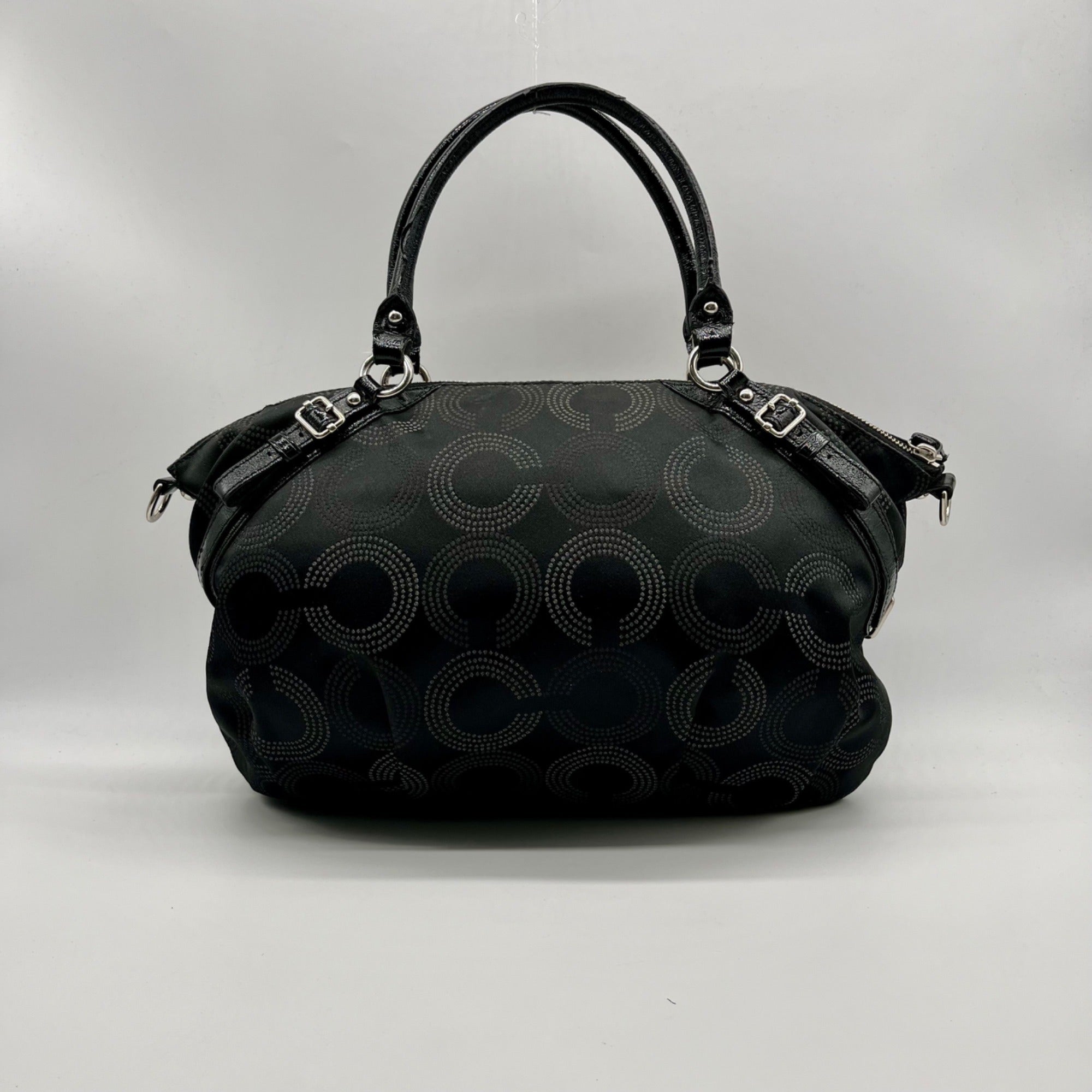 Coach Black Madisoc Dotted OP Art Sophia Satchel Bag 15957