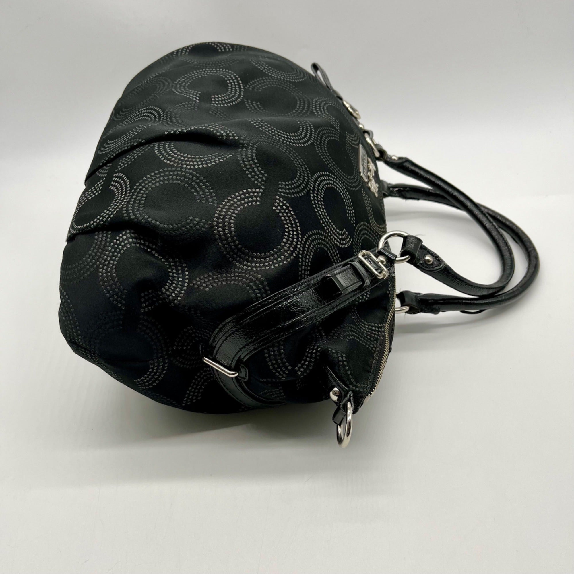 Coach Black Madisoc Dotted OP Art Sophia Satchel Bag 15957