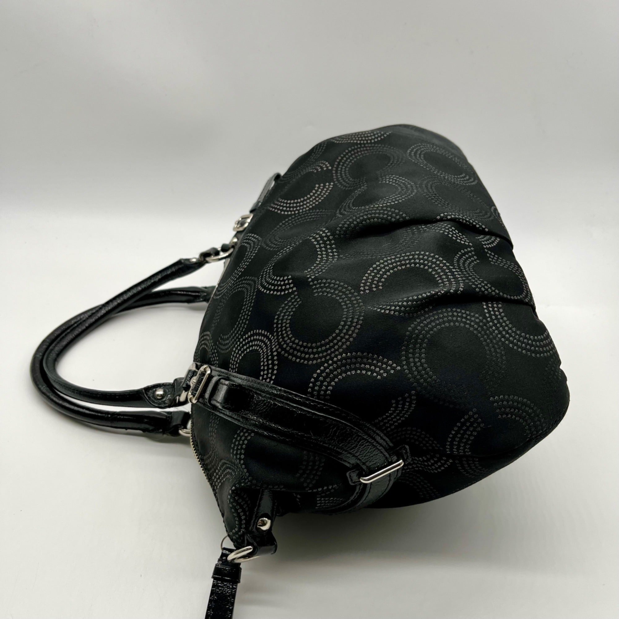Coach Black Madisoc Dotted OP Art Sophia Satchel Bag 15957
