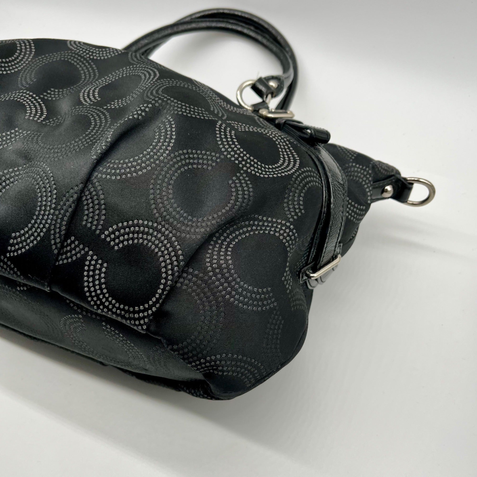 Coach Black Madisoc Dotted OP Art Sophia Satchel Bag 15957