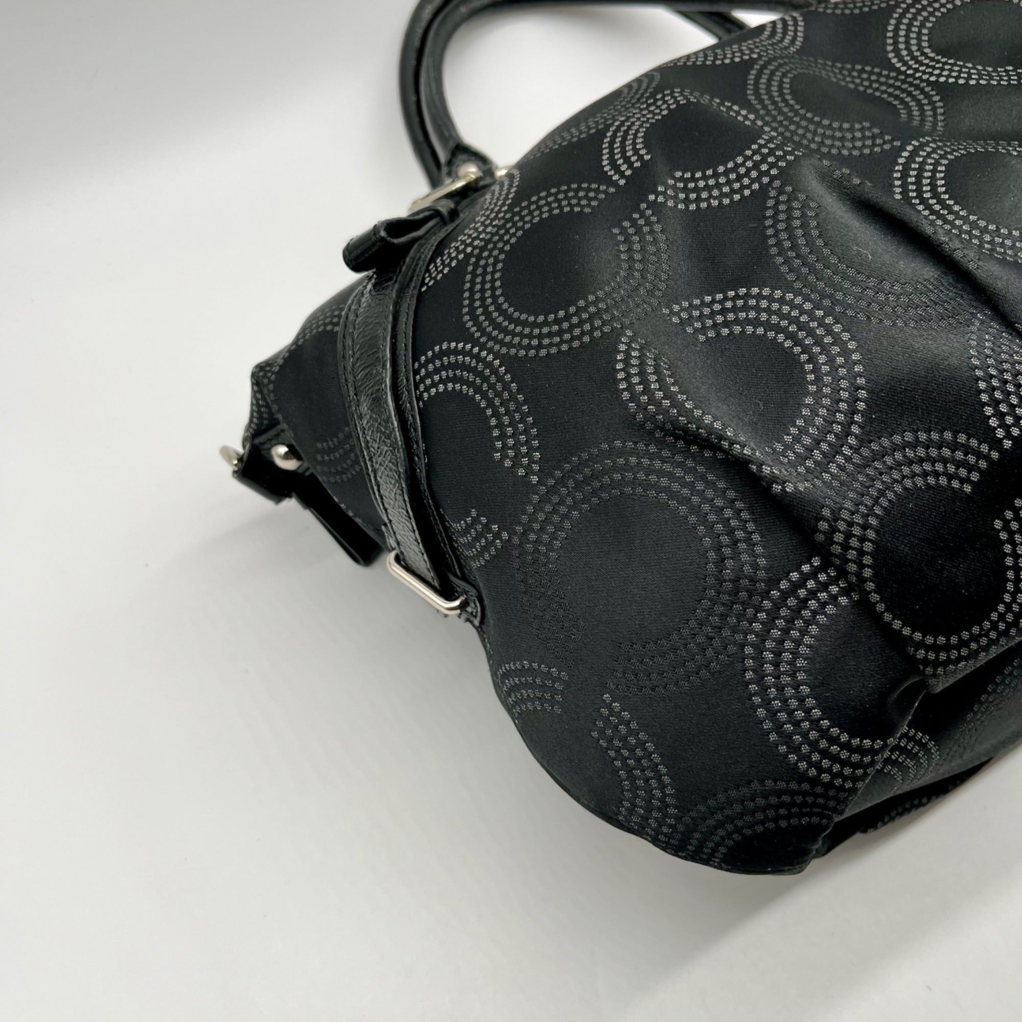 Coach Black Madisoc Dotted OP Art Sophia Satchel Bag 15957