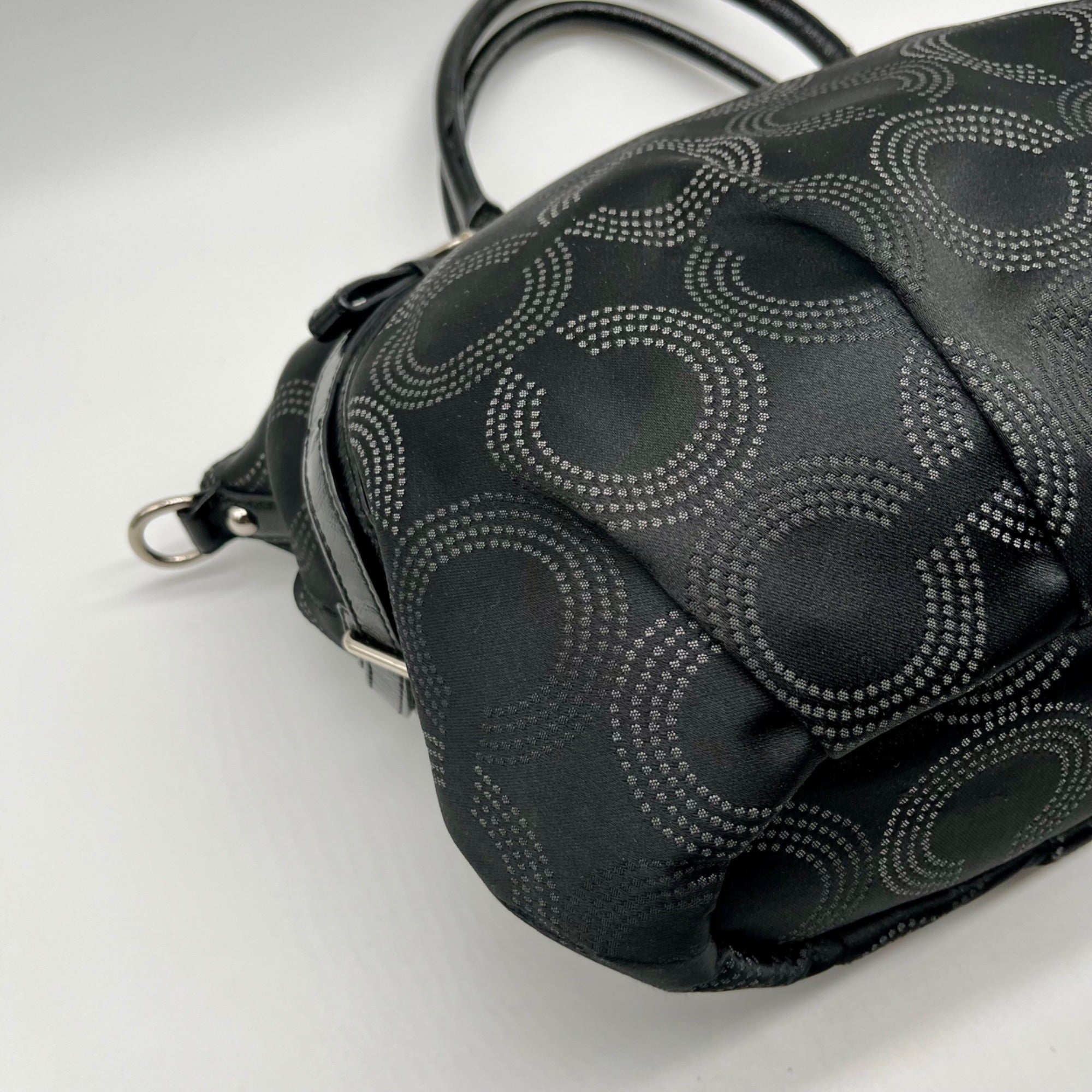 Coach Black Madisoc Dotted OP Art Sophia Satchel Bag 15957