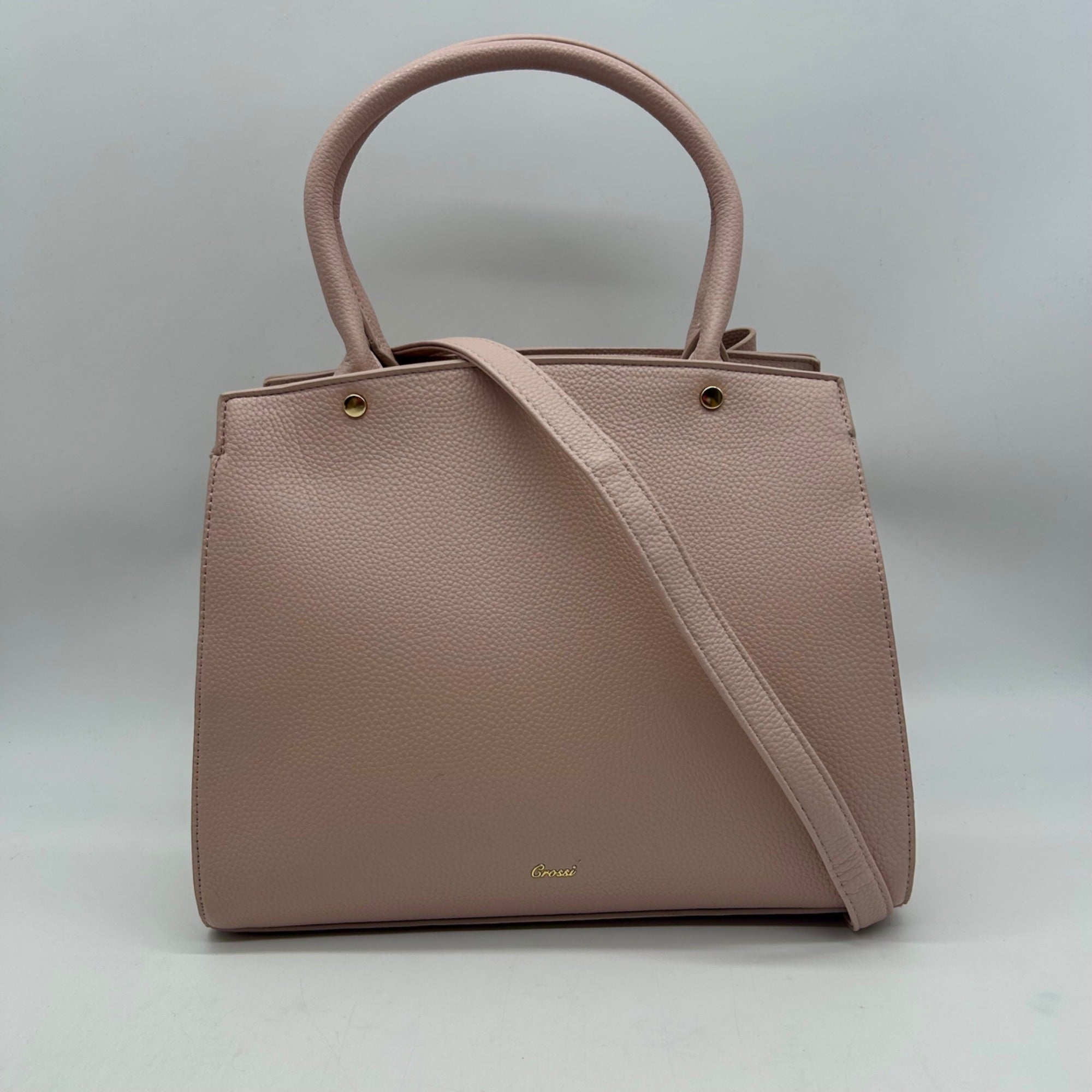 Grossi Pink Faux Leather Poppy Bowtie Top Handle Satchel Bag