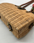 Patricia Nash Tan Straw Satchel Bag With Scarf