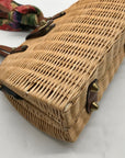 Patricia Nash Tan Straw Satchel Bag With Scarf