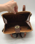 Patricia Nash Tan Straw Satchel Bag With Scarf