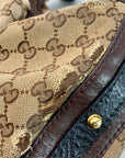 Gucci Tan & Brown Monogram Canvas Biba Studded Hobo Bag