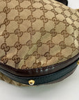 Gucci Tan & Brown Monogram Canvas Biba Studded Hobo Bag