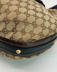 Gucci Tan & Brown Monogram Canvas Biba Studded Hobo Bag