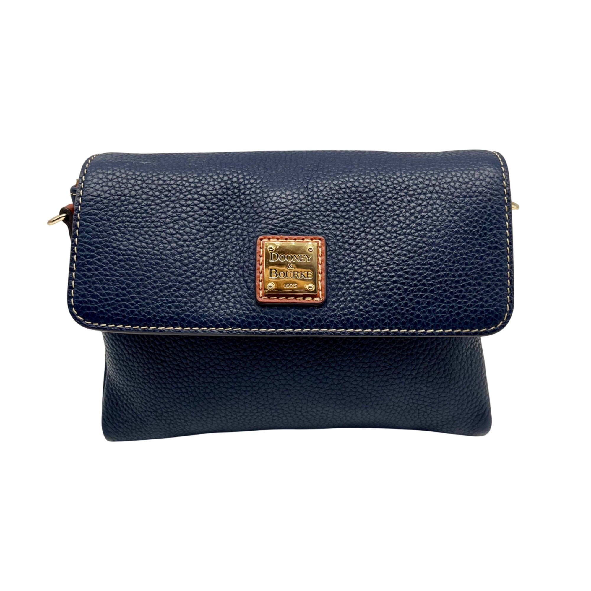 Dooney &amp; Bourke Pebble Grain Leather Blue Hunter Crossbody Bag