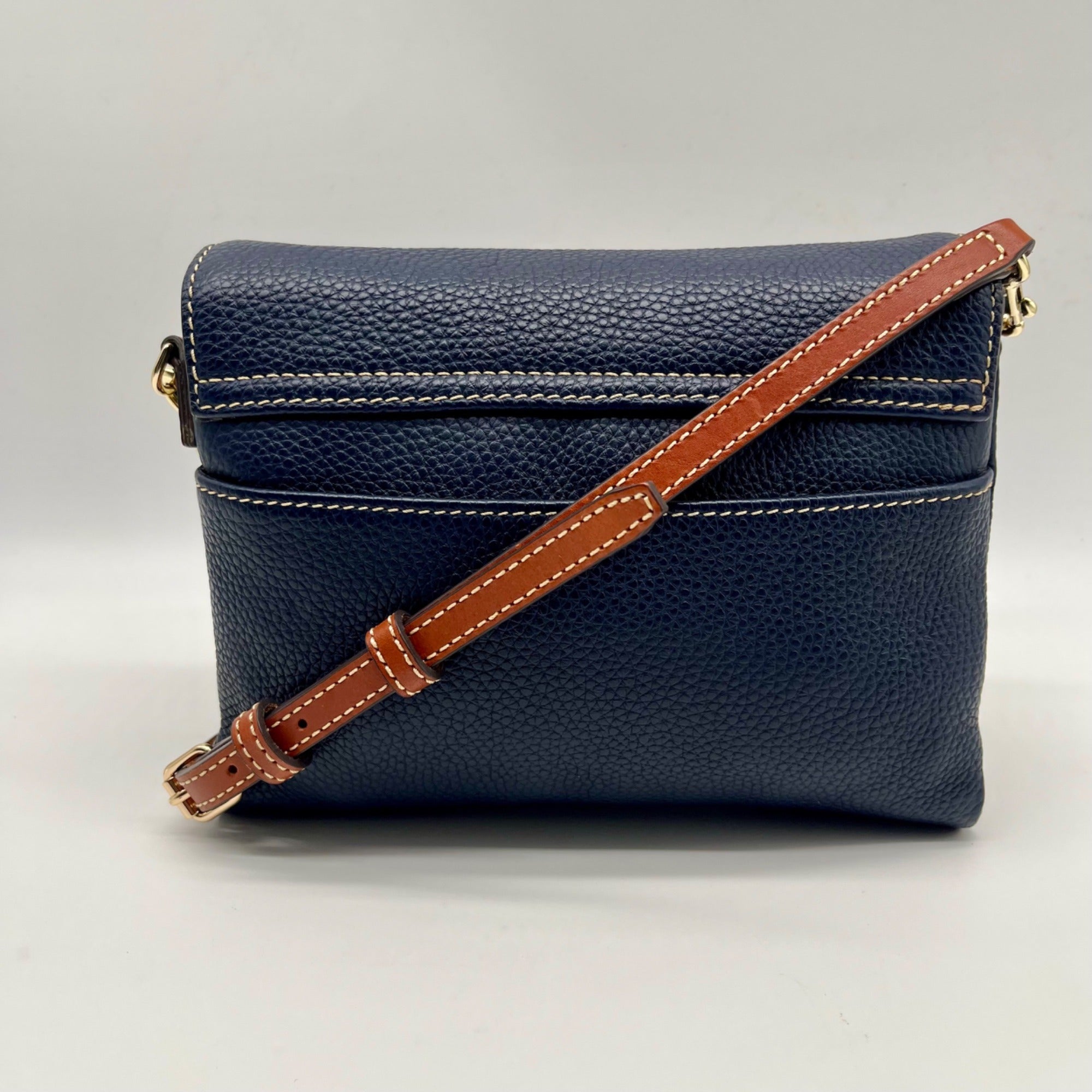 Dooney &amp; Bourke Pebble Grain Leather Blue Hunter Crossbody Bag