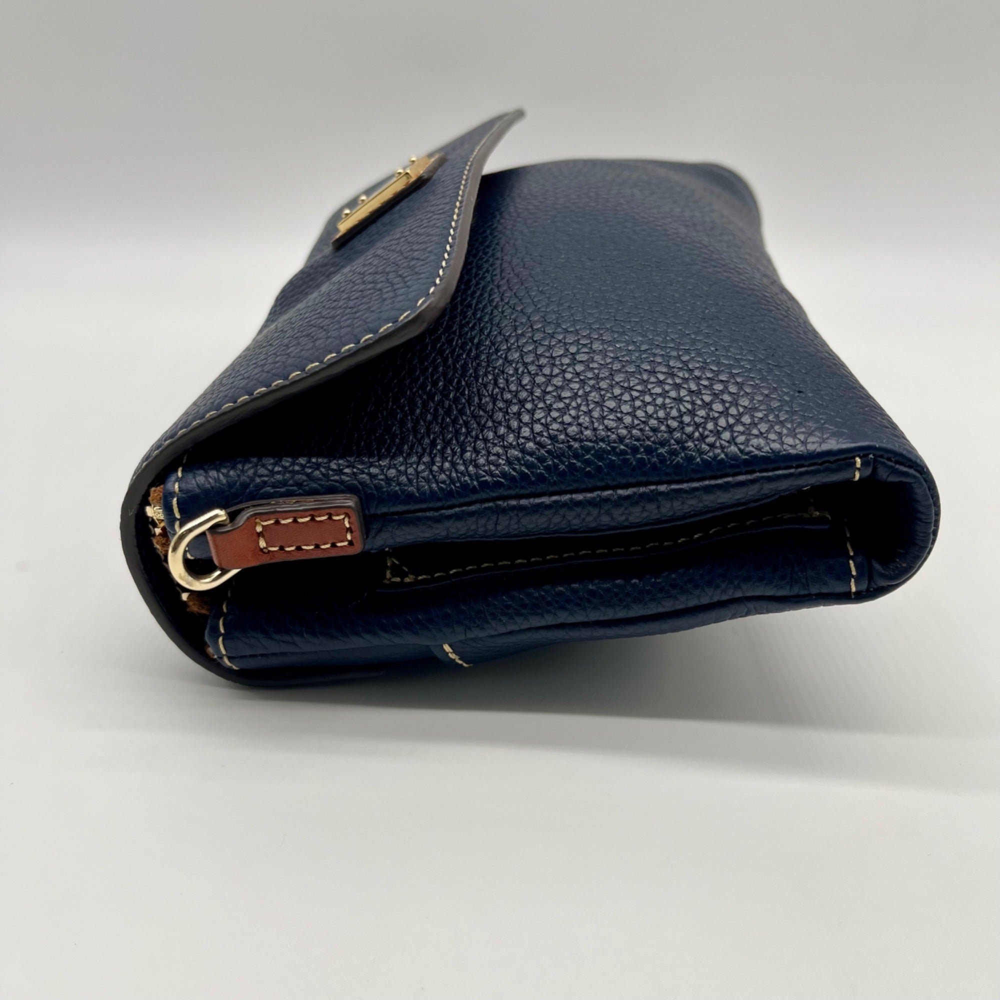 Dooney &amp; Bourke Pebble Grain Leather Blue Hunter Crossbody Bag